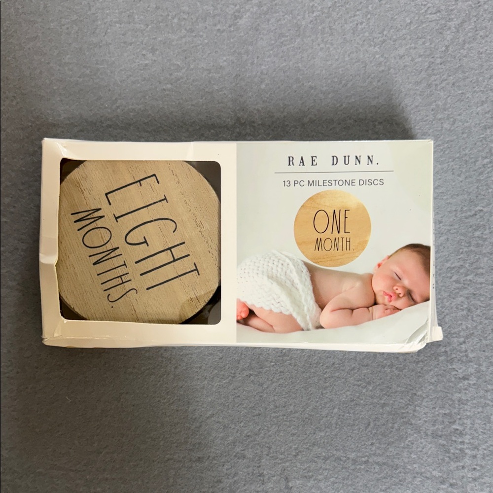 Rae Dunn‎ Wooden Milestone Discs Set - Natural and Black